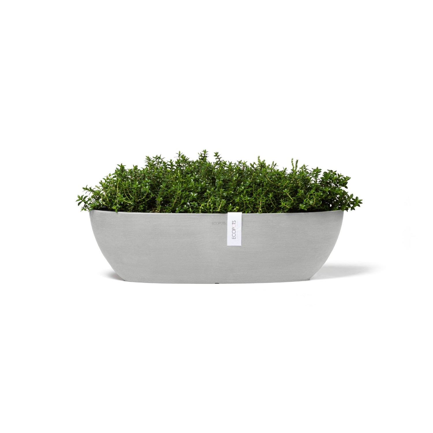 Kukkaruukku - Ecopots - Sofia pitkä 56cm valkoharmaa - Ecopotskauppa - Uuden aikakauden kukkaruukku