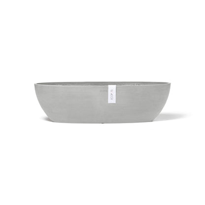 Kukkaruukku - Ecopots - Sofia pitkä 56cm valkoharmaa - Ecopotskauppa - Uuden aikakauden kukkaruukku