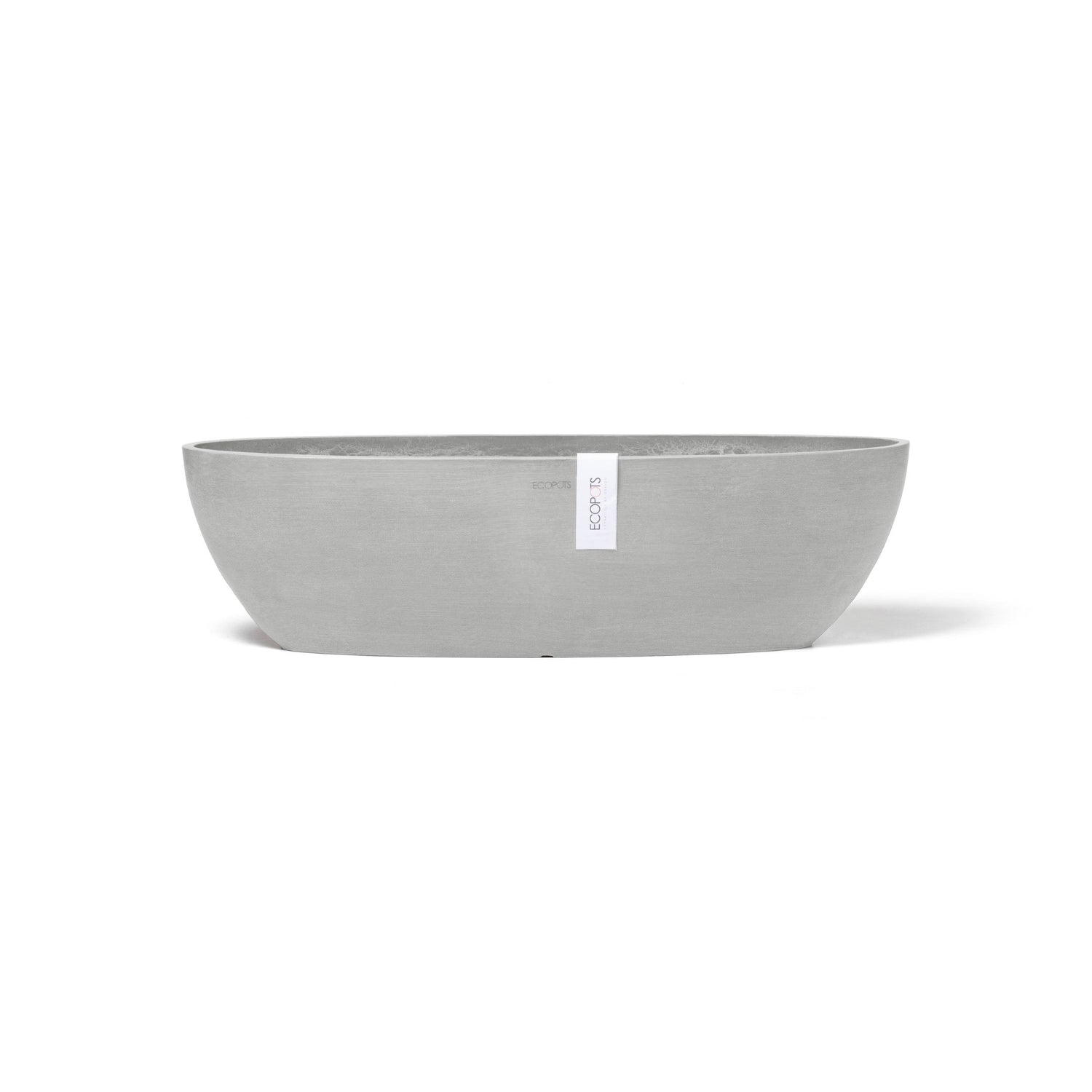 Kukkaruukku - Ecopots - Sofia pitkä 56cm valkoharmaa - Ecopotskauppa - Uuden aikakauden kukkaruukku