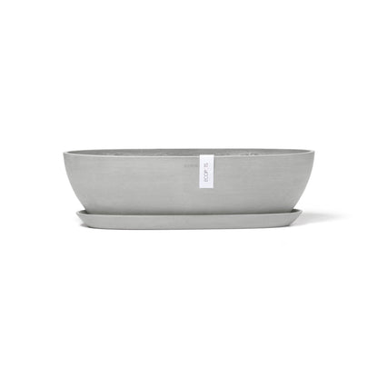Kukkaruukku - Ecopots - Sofia pitkä 56cm valkoharmaa - Ecopotskauppa - Uuden aikakauden kukkaruukku