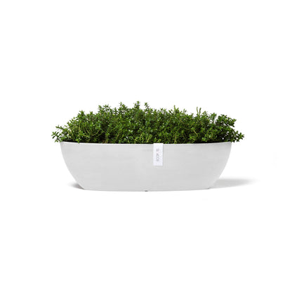 Kukkaruukku - Ecopots - Sofia pitkä 56cm valkoinen - Ecopotskauppa - Uuden aikakauden kukkaruukku