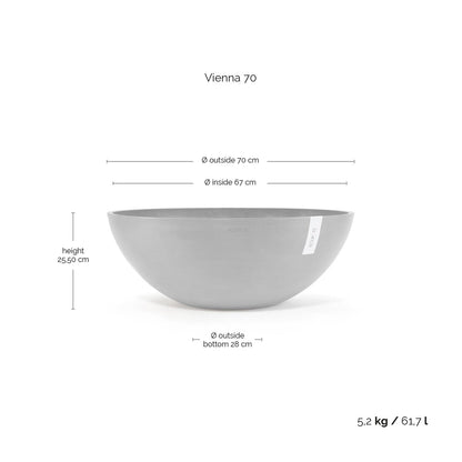Kukkaruukku - Ecopots - Vienna 70cm harmaa - Ecopotskauppa - Uuden aikakauden kukkaruukku